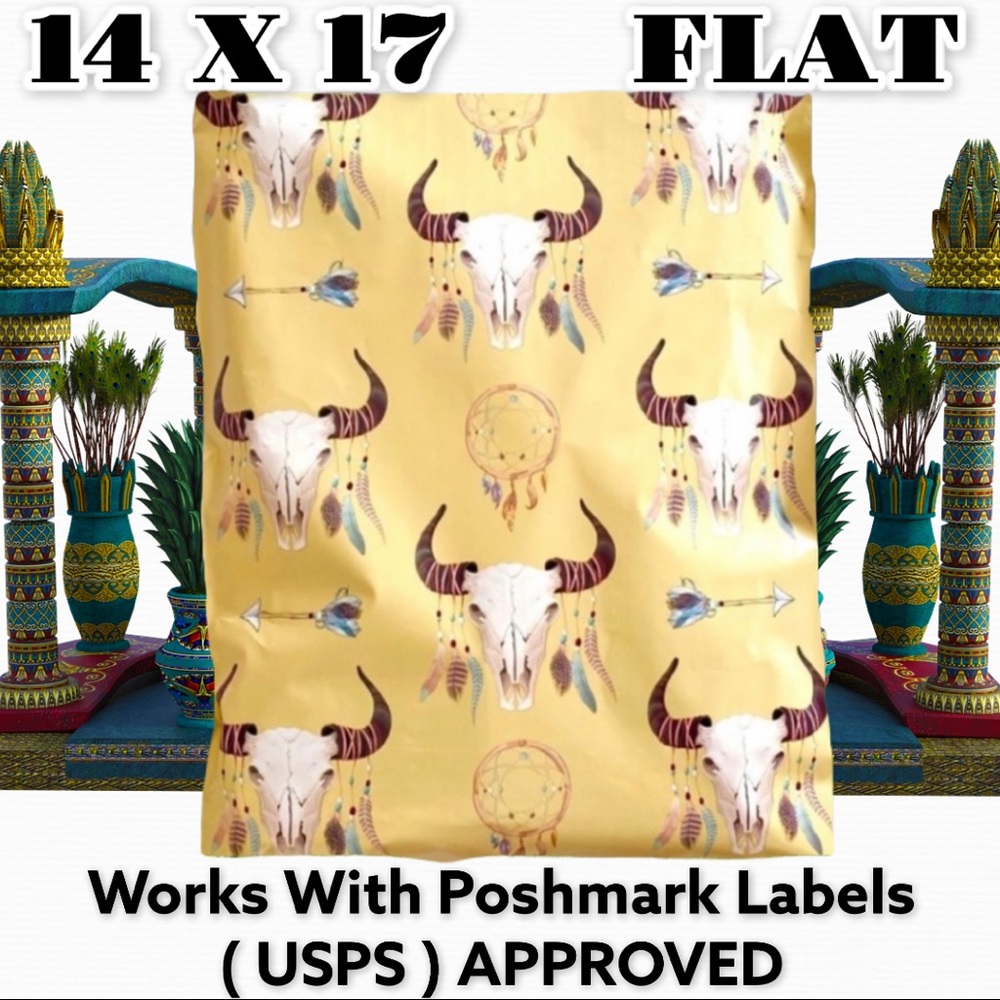 50 14X17 Boho Skull Poly Mailers CLEARANCE - Picture 3 of 7